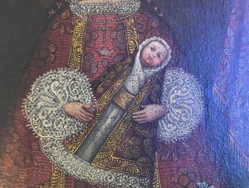 &Eacute;cole de Cuzco, P&eacute;rou: La Vierge de Bel&eacute;n, huile sur toile, 18&egrave;me